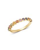 Bloomingdale's Multicolor Sapphire Band Ring In 14k Yellow Gold - 100% Exclusive