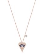 Meira T 14k Rose Gold Diamond & Blue Sapphire Evil Eye Heart Necklace, 18