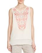 Nic+zoe Penny Embroidered Double-tiered Top