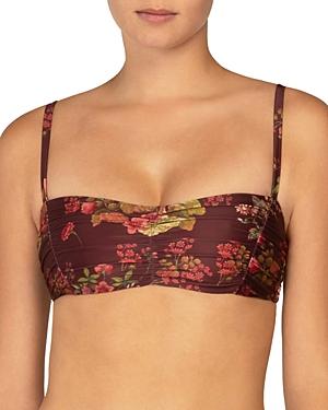 Peony Printed Bandeau Bikini Top