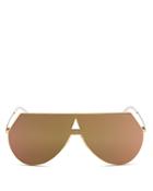Fendi Eyeline Mirrored Shield Sunglasses, 55mm