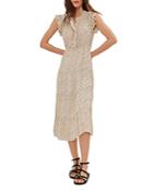 Ba & Sh Alienore Dot Print Ruffled Midi Dress