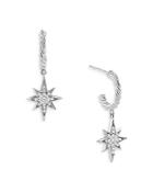 David Yurman Sterling Silver Cable Collectibles Diamond North Star Drop Earrings