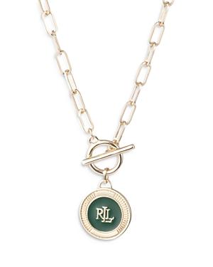 Lauren Ralph Lauren Enamel Pendant Necklace, 17