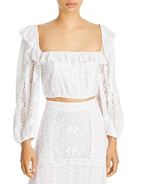 Loveshackfancy Dorabella Eyelet Embroidered Top