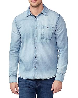 Paige Raymond Cotton Blend Denim Regular Fit Button Down Shirt