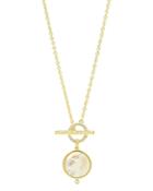 Freida Rothman Cubic Zirconia & Mother-of-pearl Pendant Necklace, 16