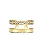 Roberto Coin 18k Yellow Gold Symphony Princess Diamond Double Band Ring