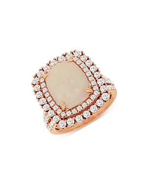 Bloomingdale's Opal & Diamond Statement Ring In 14k Rose Gold - 100% Exclusive