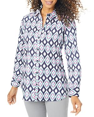 Foxcroft Germaine Ikat Print Top