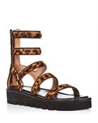Stuart Weitzman Women's Gala Lift Caged Calf Hair Gladiator Sandals