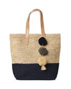 Mar Y Sol Montauk Color Block Raffia Tote