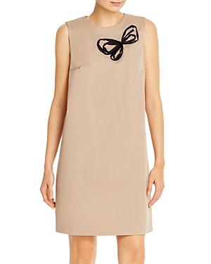 Paule Ka Sleeveless Butterfly-motif Shift Dress