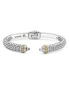 Lagos 18k Gold And Sterling Silver Caviar Color White Topaz Cuff, 8mm