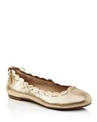 Jack Rogers Women's Lucie Scalloped Leather Ballet Flats