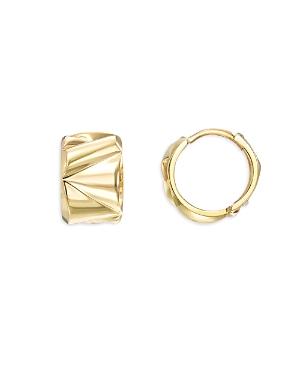 Zoe Lev 14k Yellow Gold Thick Folded Huggie Hoop Earrings