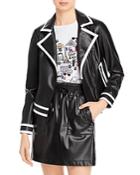 Karl Lagerfeld Paris Faux Leather Contrast Jacket