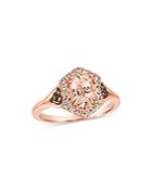 Bloomingdale's Morganite & Diamond Halo Ring In 14k Rose Gold - 100% Exclusive