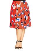 City Chic Pop Art Floral Print Skirt