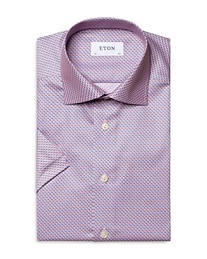 Eton School Of Fish Micro Print Slim Fit Button Down Shirt