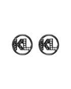 Karl Lagerfeld Paris Crystal Logo Letter Stud Earrings