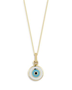 Milanesi And Co 14k Yellow Gold Enamel Evil Eye Pendant Necklace, 18