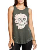 Chaser Floral Skull Muscle Tank