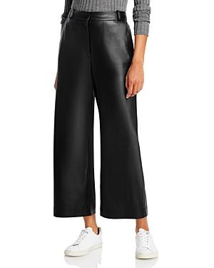 Boss Taplina Cropped Wide Leg Faux Leather Pants