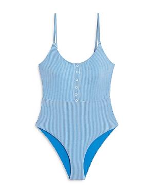 Onia Lola Striped Snap One Piece Swimsuit
