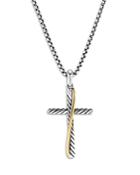 David Yurman 18k Yellow Gold & Sterling Silver Amulets Draped Cross Pendant