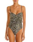 Jonathan Simkhai Noa Printed Belted Underwire One Piece Swimsuit