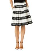 Karen Millen Devore Stripe Pleated Skirt