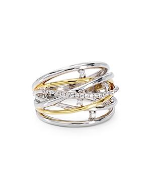 Bloomingdale's Marc & Marcella Diamond Layered Ring In Sterling Silver & 14k Gold-plated Sterling Silver, 0.16 Ct. T.w. - 100% Exclusive