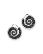 Bloomingdale's Black & White Diamond Pinwheel Front-to-back Earrings In 14k White Gold - 100% Exclusive