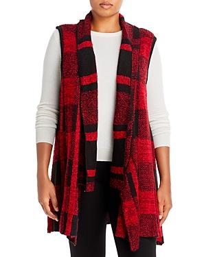 Joseph A Plus Plaid Open Front Vest