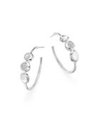 Ippolita Sterling Silver Onda Diamond Hoop Earrings
