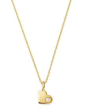 Bloomingdale's Diamond Heart Pendant Necklace In 14k Yellow Gold, 0.03 Ct. T.w. - 100% Exclusive