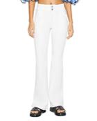 Frame Double Button Flare Jeans In Blanc