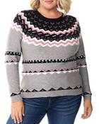 Belldini Plus Fair Isle Jacquard Sweater