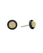 Lagos 18k Yellow Gold Black Caviar Black Ceramic 9mm Stud Earrings - 100% Exclusive