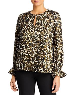 Status By Chenault Animal Print Keyhole Blouse