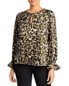 Status By Chenault Animal Print Keyhole Blouse