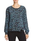 Pam & Gela Leopard Print Asymmetric Sweatshirt