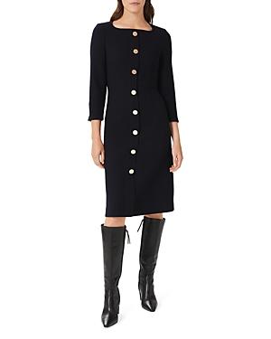 Hobbs London Marsha Button Trim Dress