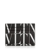 Valentino Logo Print Small Leather Card Case