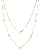 Moon & Meadow Layered Flat Link & Disc Station Necklace In 14k Yellow Gold, 16 - 100% Exclusive