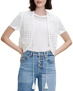 Maje Vochetine Sleeveless Guipure Top