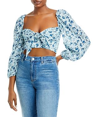 Bardot Flora Linen Tie Top