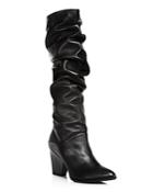 Stuart Weitzman Women's Smashing Leather Scrunched Leather Tall Boots