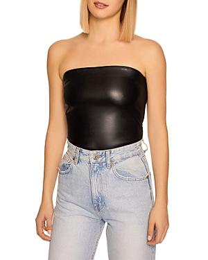 Susana Monaco Faux Leather Tube Top
